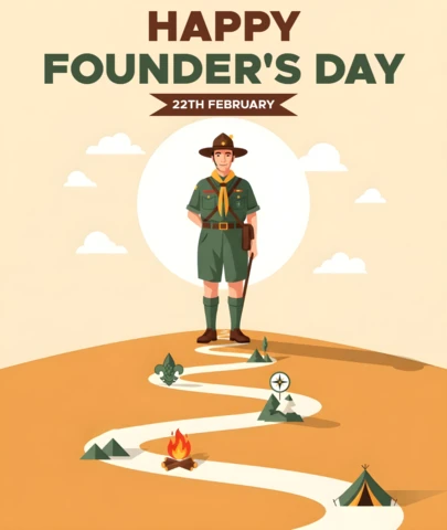 Scout Themed Founder’s Day Celebration Template Design for Posters