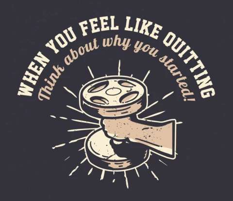 Hand Holding Dumbbell Vintage T-shirt Design Template