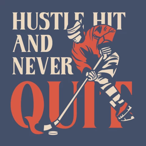 Hockey Player Vintage Poster Design Template