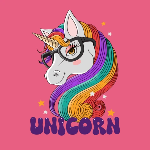 Modèle de licorne colorée pour des projets amusants et fantaisistes