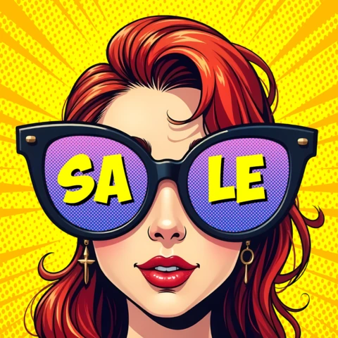 Pop Art Sale Announcement Template Design