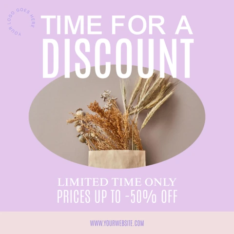Time for a Discount Pastel Instagram Post Design Template