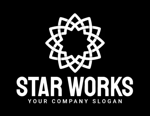 Modèle de conception de logo Star Works Lotus'