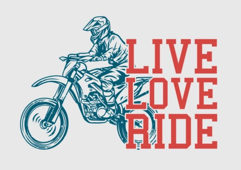 Rider Riding Motocross Vintage T-shirt Design Template