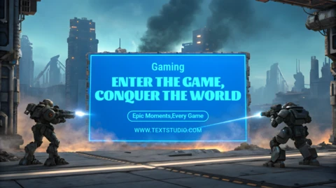 Futuristic Gaming Design Template with Robots and Dynamic Action