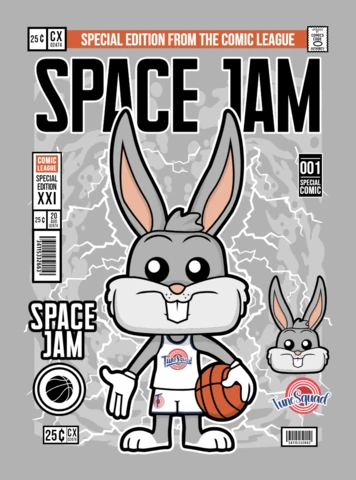 Space Jam Bugs Bunny Cartoon Character Magazine Cover Design Template