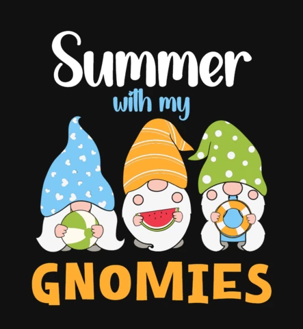 Summer With My Gnomies T-Shirt Design Template