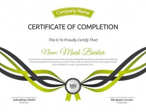 Abstract Modern Certificate Of Completion Post Design Template