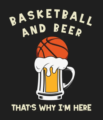 Plantilla de diseño de camiseta de baloncesto y cerveza