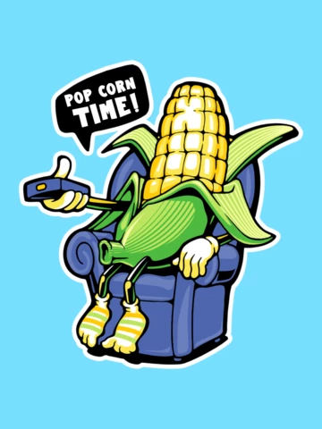 Pop Corn Time With Seating Corn T-shirt Design Template