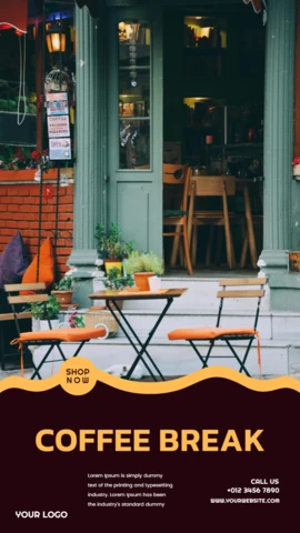 Modelo de design de postagem de história do Instagram para pausa para o café