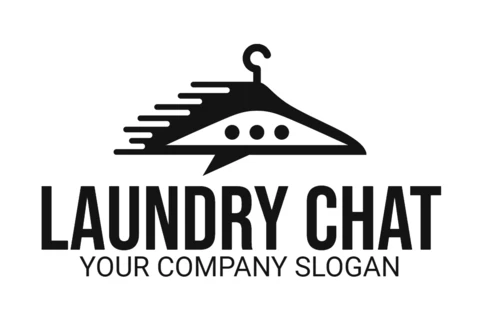 Modèle de logo pour le chat de la blanchisserie