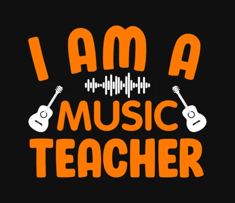 Ontwerpsjabloon t-shirt muziekleraar