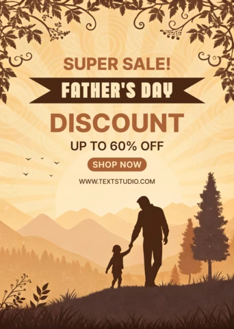 Father's Day Sale Template - Vintage Nature Design for Promotional Campaigns