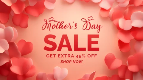 Mother's Day Sale Template - Elegant Floral Design with Promotion