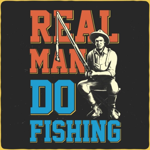Real Men Do Fishing Fisherman T-Shirt Design Template