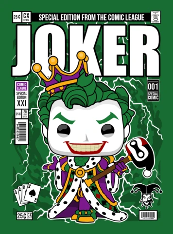 Joker Cartoon Character Magazine Cover Design Template
