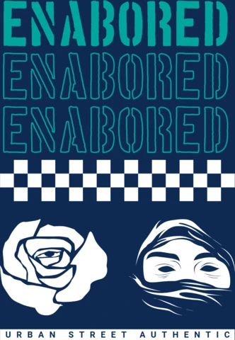 Urban Street Art Design Template with Rose and Mask for Apparel and Merchandising