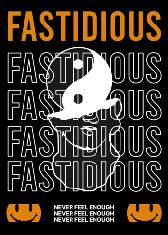 Fettes Typografie-Designvorlage für Bekleidung mit Yin-Yang und motivierendem Zitat