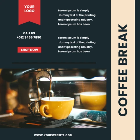 Kaffeepause instagram post design vorlage