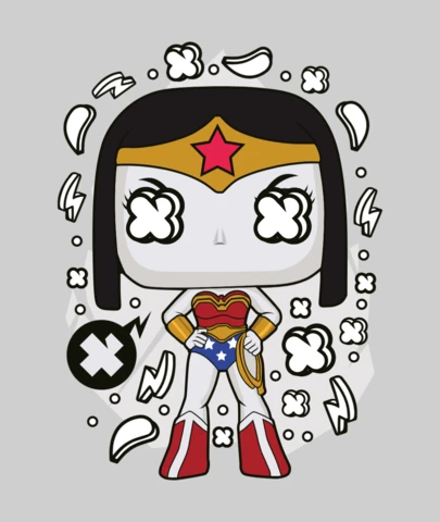Wonder woman popcultuur t-shirt ontwerpsjabloon