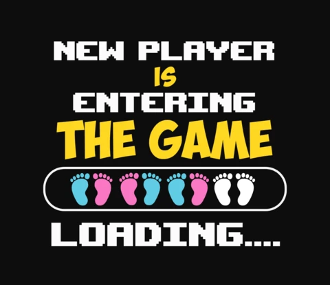 Gamer Pregnancy Announcement T-Shirt Template