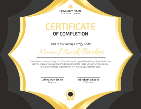 Elegant Professional Certificate Post Design Template