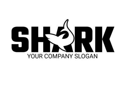 Shark Fish Logo Design Template