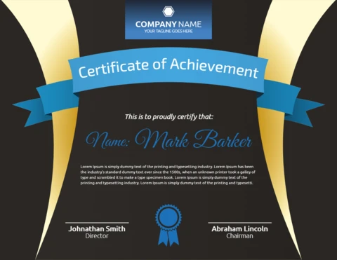 Gradient Elegant Abstract Certificate Post Design Template