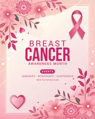 Breast Cancer Awareness Month Event Template Floral Design