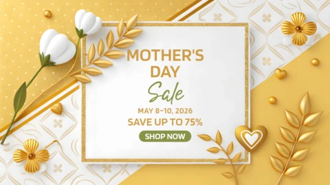 Elegant Mother's Day Sale Template Design with Floral Accents