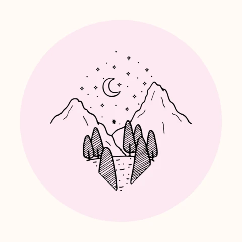 Modello di copertina per la storia di instagram in evidenza della foresta di montagna