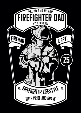 Firefighter Dad T-shirt Design Template