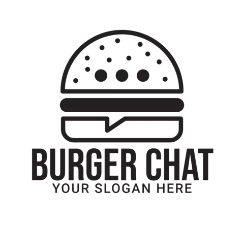 Fast Food Burger Chat App Logo Design Template