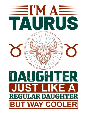 Taurus Daughter Vintage Typography Design Template