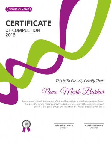 Abstract Corporate Employee Certificate Of Completion Post Design Template