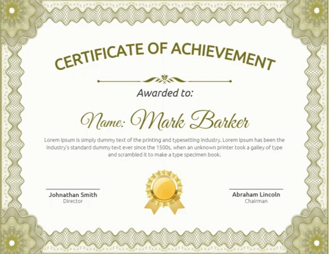 Elegant Certificate Of Recognition Vintage Frame Post Design Template
