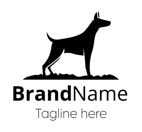 Modèle de logo plat pour chien