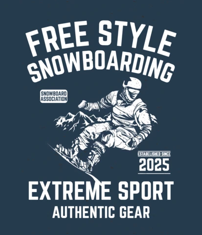 Freestyle Snowboarding T-shirt Design Template