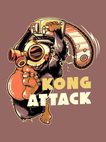 Modelo de design de camiseta de ataque Kong