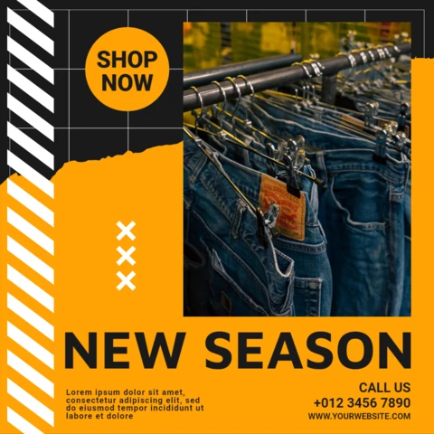 New Season Fashion Sale Instagram Post Design Template