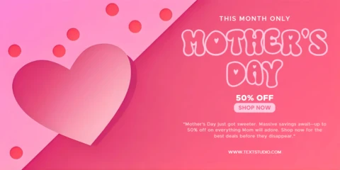 Juguetona plantilla de diseño de venta para el Día de la Madre con gráficos de corazones