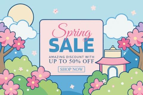 Spring Sale Design Template: Colorful Floral Promotion with Discounts