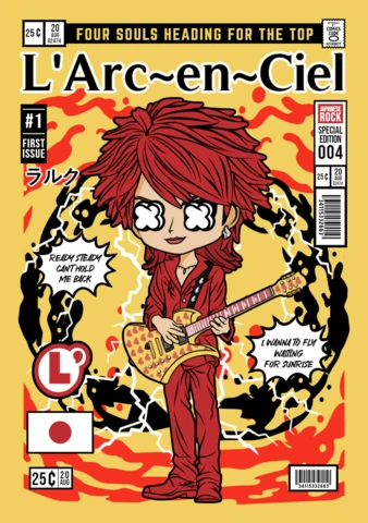 Modèle de conception de couverture de magazine de personnage de dessin animé Hyde l'arc en ciel