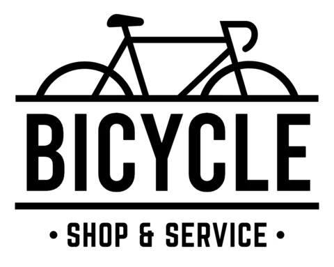 Modelo de design de logotipo de loja de bicicletas e serviços