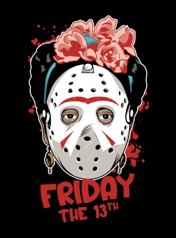 Viernes 13 frida kahlo plantilla de diseño de camiseta