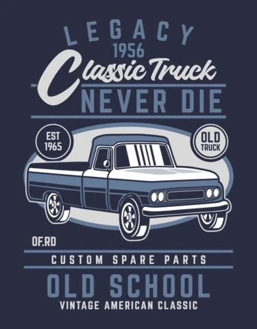 Classic Truck Vintage T-Shirt Design Template