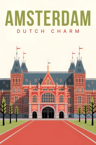 Amsterdam Dutch Charm Vintage Design Template for Posters