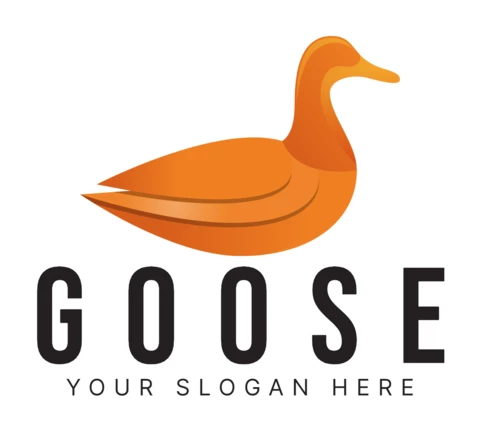 Modèle de conception de logo coloré d'oie