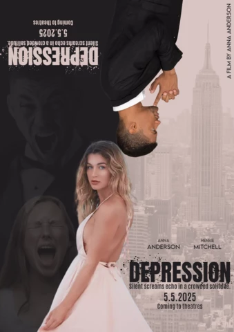 Film Poster in Black and White Modern Style